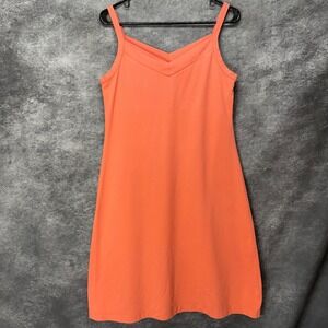 Patagonia Vitaliti Spaghetti Strap Dress Size L Salmon Peach Organic Cotton